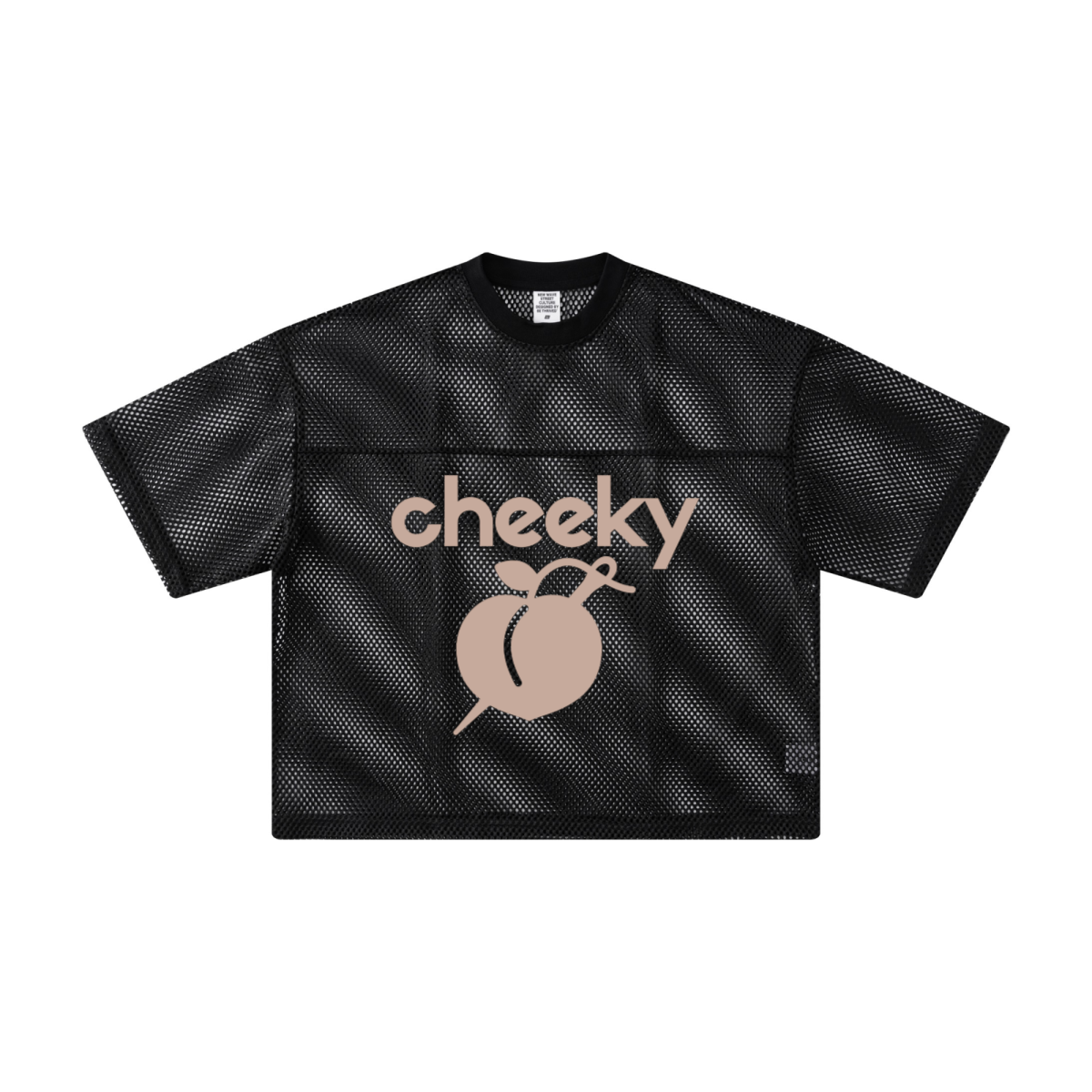 240GSM Men’s Boxy-Fit Mesh Layering T-Shirt Black